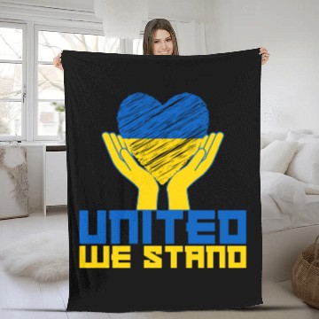 Discover United we stand! US Solidarity for Ukraine Fleece Blankets