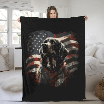 Discover US Dog 4th of July Fleece Blankets