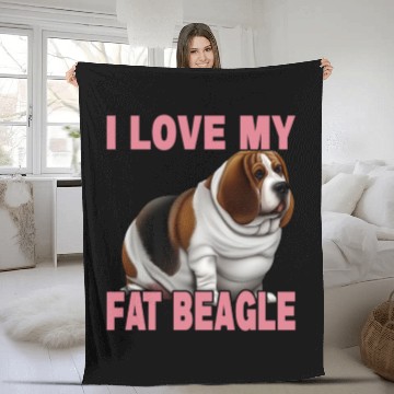 Discover I Love My Fat Beagle Fleece Blankets