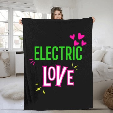 Discover Electric Love in Neon Colors: Romance and Fun! Fleece Blankets