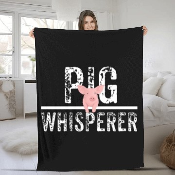 Discover Funny Pig Whisperer Farmer Gift Fleece Blankets