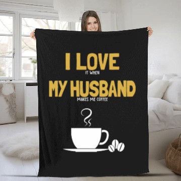 Discover I love my Husband Coffee Queen Latte Art Barista Fleece Blankets
