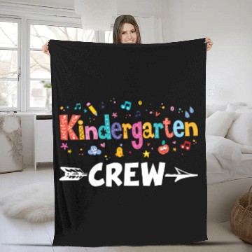 Discover Kindergarten Crew Teacher Team Kinder squad Fleece Blankets