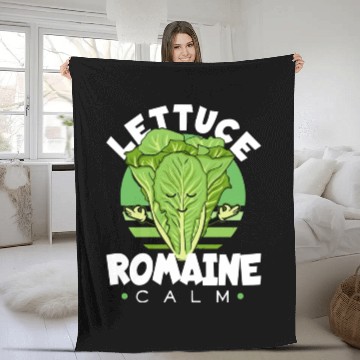 Discover Lettuce Romaine Calm Mindfulness Vegan Yoga Lover Fleece Blankets