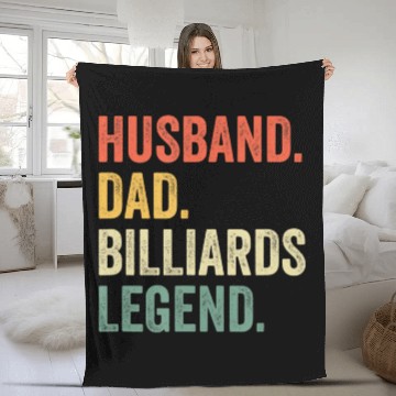Discover Pool Player Funny Husband Dad Billiards Legend Fleece Blankets