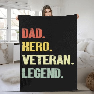 Discover Dad hero veteran legend Fleece Blankets