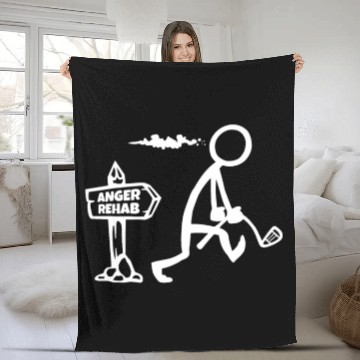 Discover Funny Golf Apparel, Angry Golfer Walks By Anger Re Fleece Blankets
