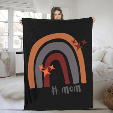 Discover Mother's Day Terracotta Grey Bohemian Rainbow Fleece Blankets