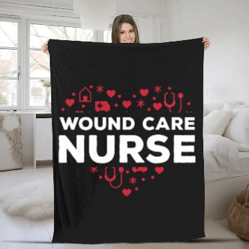 Discover Great Wound Care Nurse Heart Outfit RN Nursing Fleece Blankets