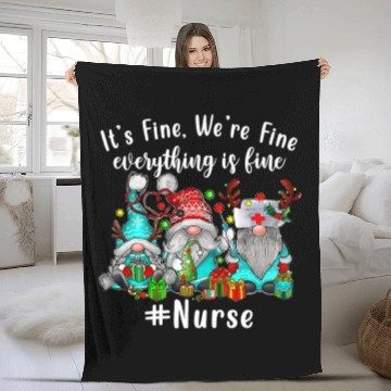 Discover Gnome Its Fine Im Fine Everything Is Fine Xmas Fleece Blankets