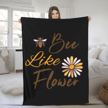Discover Bee like a flower Honey bee Fleece Blankets