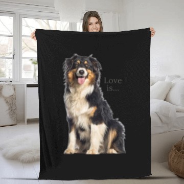 Discover Australian Shepherd Fleece Blankets Aussie Mom Dad Love Dog