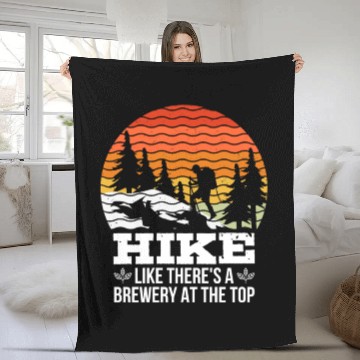 Discover Hiker funny Beer lover Hiking Mountaineering Fleece Blankets