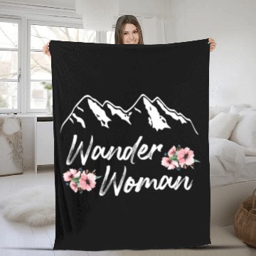 Discover Wanderwoman Wanderlust Hiker Mountaineer Fleece Blankets