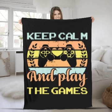 Discover Keep calm and play the games Fleece Blankets