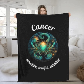 Discover Cancer Zodiac Sign Cancer Astronomy Fleece Blankets