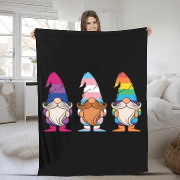 Discover Cute Gnomes Elf LGBTQ Rainbow LGBT Pride Month Fleece Blankets