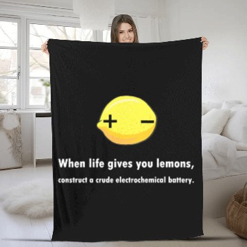 Discover Electrochemical Battery Lemon Chemist Teacher Fleece Blankets
