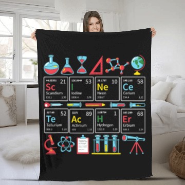Discover Funny Retro Vintage Science Chemistry Teacher Fleece Blankets
