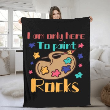Discover Funny Rock Painting Costume Great Rock Painter Fleece Blankets