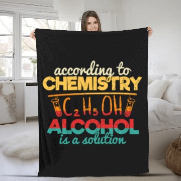 Discover Funny Retro Vintage Science Chemistry Teacher Fleece Blankets