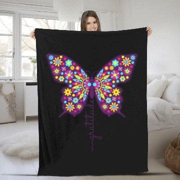 Discover butterflies floral Fleece Blankets