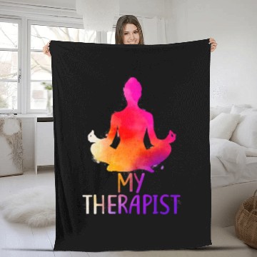 Discover Yoga Meditation Lover Buddha Is My Therapist Fleece Blankets