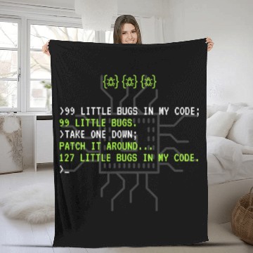 Discover Funny Programmer Coding Debugger Hacker Computer Fleece Blankets