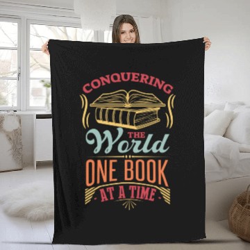 Discover Conquering The World One Book At A Time Fleece Blankets