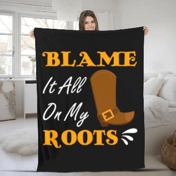 Discover Blame It All On My Roots Country Music Lover Fleece Blankets