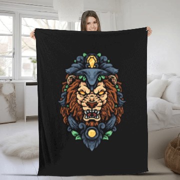 Discover The Head Of Lion King Fleece Blankets