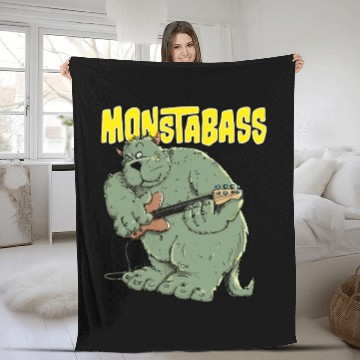 Discover Monster Bass Guitar Player Fleece Blankets