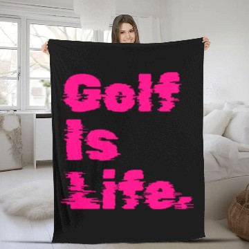 Discover Golf Is Life, Hot Pink, Golfer, I Like Golf Fleece Blankets
