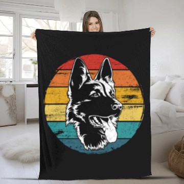 Discover German Shepherd Lovers Vintage Mom Dad Dog Pet Fleece Blankets