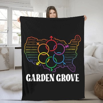 Discover Garden Grove Pride Month Pride Flag LGBT Community Fleece Blankets