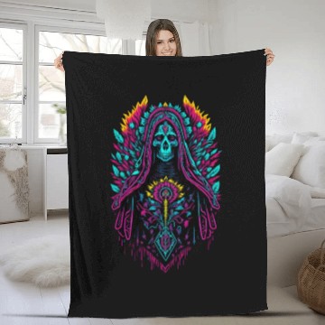 Discover Holy Death of Guadalupe Fleece Blankets