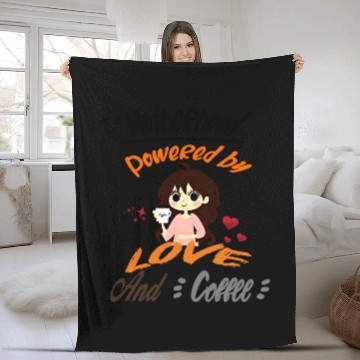 Discover Motherhood, Powered by Love and Coffee Fleece Blankets