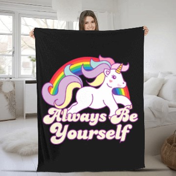 Discover LGBT CSD Be Yourself Gay Lesbian Pride Unicorn Fleece Blankets