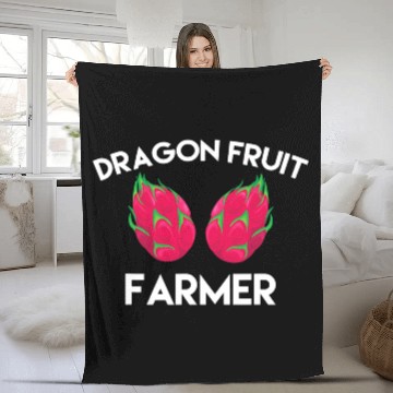 Discover Dragon Fruit Farmer Outfit Love Tropical Food Fleece Blankets