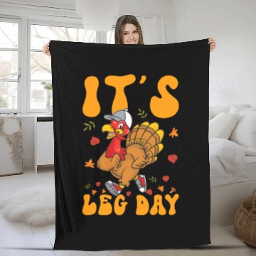 Discover Thanksgiving Turkey Trot Squad Running Fleece Blankets