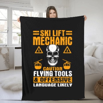 Discover Great Ski Lift Mechanic Design Fleece Blankets