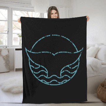 Discover Save The Whales Minimalistic Whale Tail Ocean Fleece Blankets