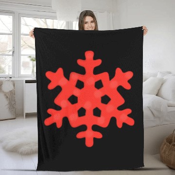 Discover Red Snowflake Fleece Blankets