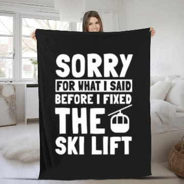 Discover Funny Ski Lift Mechanic Saying Fleece Blankets