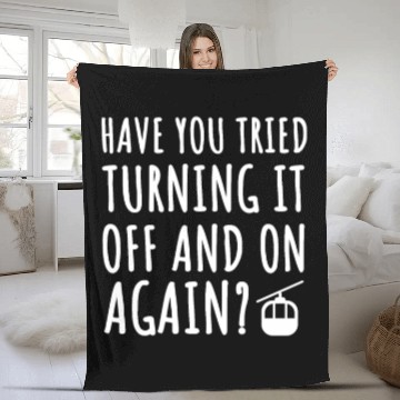 Discover Funny Ski Lift Mechanic Costume Fleece Blankets