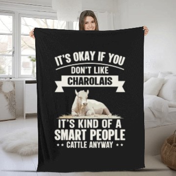 Discover Smart People Cattle Farmer Cow Breed Charolais Fleece Blankets