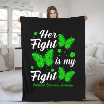 Discover Her Fight Is My Fight Childhood Depression Fleece Blankets