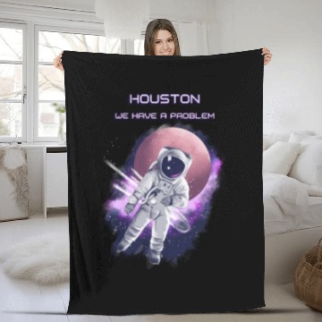 Discover Houston we have a problem Fleece Blankets