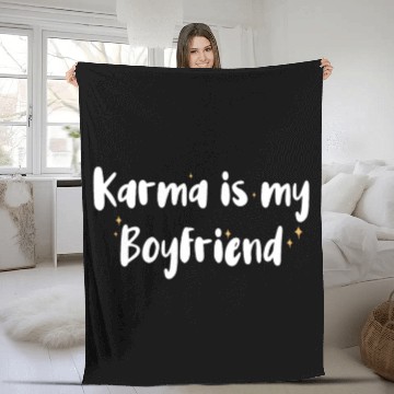 Discover Karma Is My Boyfriend Hippie Flower Sarcastic Fleece Blankets