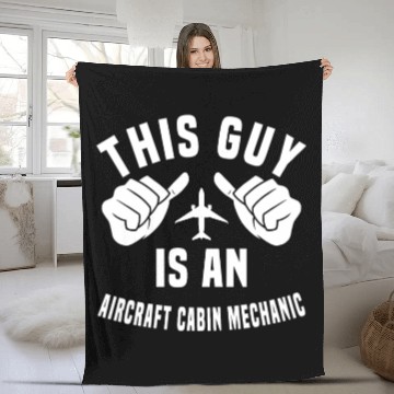 Discover Funny Aircraft Cabin Mechanic Costume Fleece Blankets